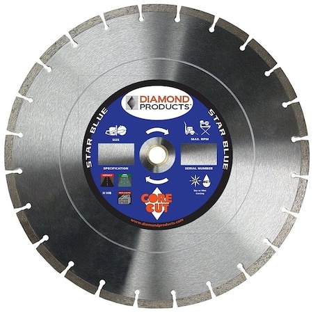 Diamond Products DIAMOND PRODUCTS Star Blue 63599 Diamond Saw Blade, 1 in Arbor 63599