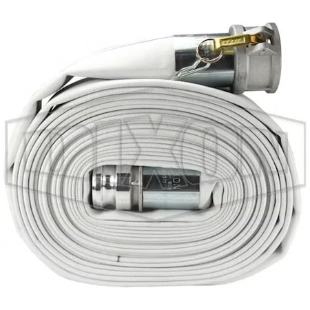 Dixon Single Jacket Mill Hose, 4 in, 50 ft L, 112 psi Working, Aluminum, Domestic M40-50GAX