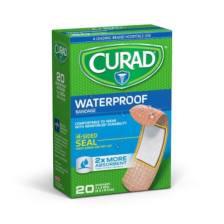 Medline CURAD Waterproof Bandages, 1in x 3.25in, 24PK CUR43021RB