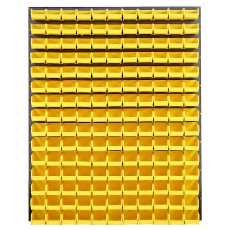 Quantum Storage Systems 48X61 GRAY LOUVERED PANEL WITH BINS YELLOW QLP-4861-220-165YL
