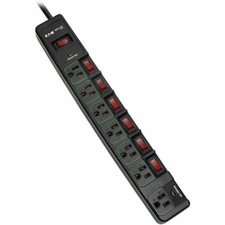Eaton Tripp Lite Series ECO-Surge 7-Outlet Surge Protector, 6 ft. 1.83 m Cord, 1080 Joules, 6 TLP76MSGB