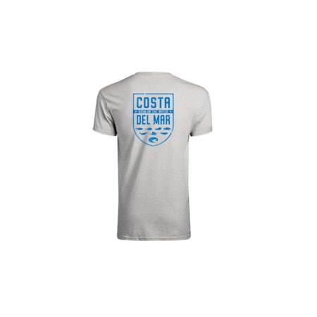 Costa L Short Sleeve Men's Crew Neck Heather Gray Species Shield Tee Shirt FQA400025-25TL