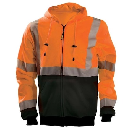 Occunomix Unisex Hooded Sweatshirt, Polyester, zipper, Orange, 2XL LUX-SWTHZBK-O2X