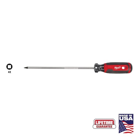 Milwaukee Tool Screwdriver, 8" L, Sz #2 MT220