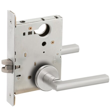 Schlage Grade 1 Passage Latch Mortise Lock, Latitude Lever, A Rose, Bright Chrome Finish, Field Reversible L9010 LATA 625
