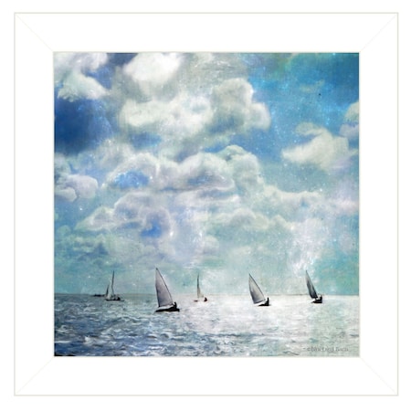 Homeroots Sailing White Waters 1 White Framed Print Wall Art 404633