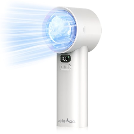 Alphacool Rechargeable Handheld Fan With Cooling Plate - White 810209392901
