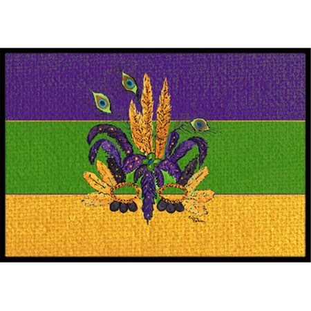 Carolines Treasures 8387JMAT 36 x 24 in. Mardi Gras Mask Indoor Or Outdoor Doormat 8387JMAT