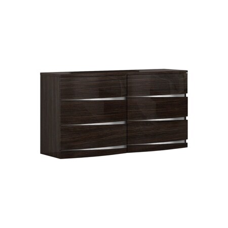 Homeroots 32" Exquisite Wenge High Gloss Dresser 329626