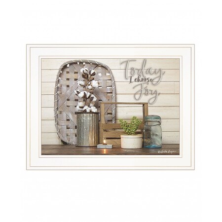 Homeroots Today I Choose Joy 2 White Framed Print Wall Art 407567