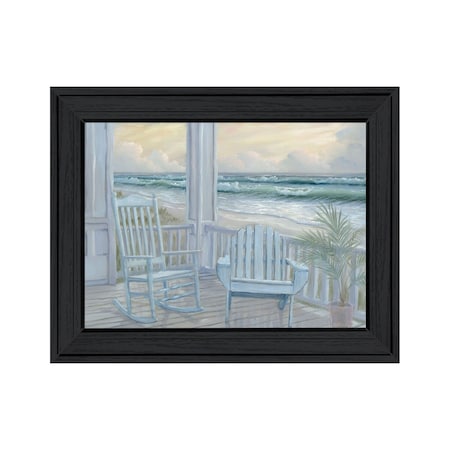 Homeroots Coastal Porch Black Framed Print Wall Art 529936