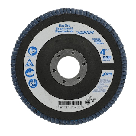 Zoro Select Fiber Disc, 4 1/2 in Dia, 7/8in Arbor 78072775422