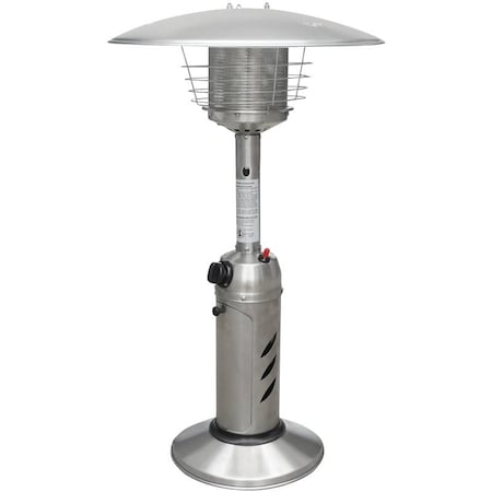Manufacturers Direct Portable Patio Heater, Liquid Propane Or Butane Gas Only, Electric Ignition, 11000 Btu HPS-C-SS