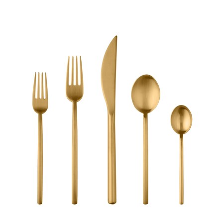 Mepra Due Flatware Set - 5 Pieces - Ice Gold 108022005