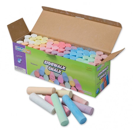 Creativity Street Sidewalk Chalk, Assorted Colors, 4'', 52-Piece Set PAC1752