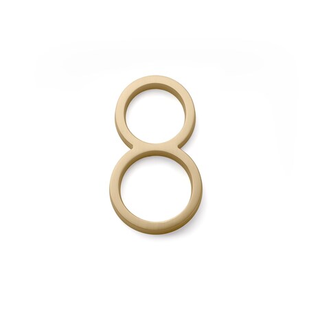 Emtek 7in Modern # 8 House Number Satin Brass Finish 2838US4