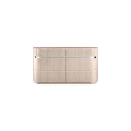 Homeroots 64" Beige Six Drawer Double Dresser 488508