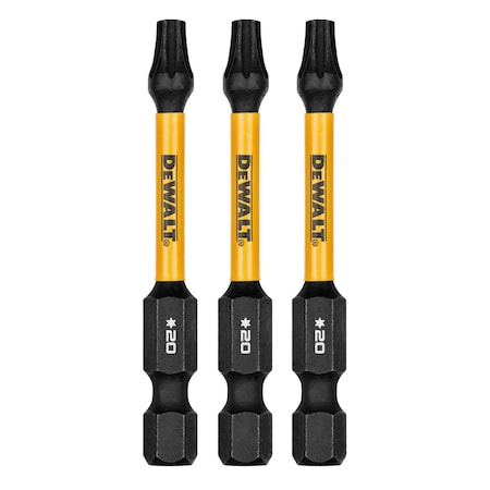 Dewalt DriverBit, L:2.25", PKG3, BitSize:T20 DWAF2TX20IR3