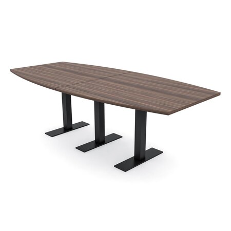 Skutchi Designs 8ft Boat Conference Table With Power | Harmony Series | 8 Person Meeting Room Table HAR-BOT-48X96-T.BK-H3041-NA
