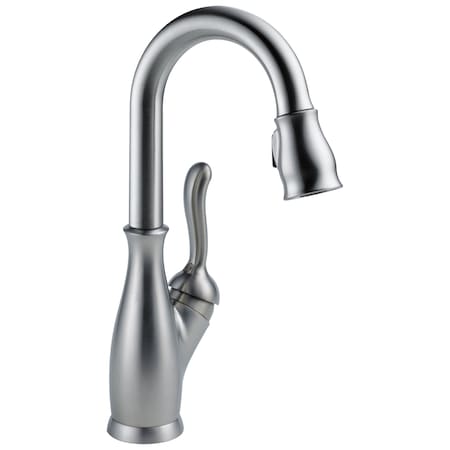 Delta Leland Single Handle Pull-Down Bar / Prep Faucet In Arctic Stainless 9678-AR-DST