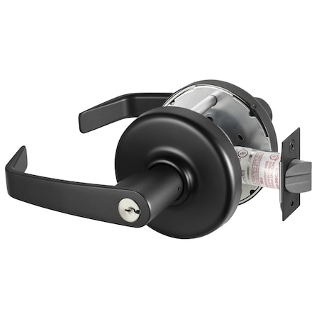 Corbin Russwin Grade 1 Storeroom/Closet Cylindrical Lock, Newport Lever, D Rose, Conventional Cylinder, Black Sued CLX3357 NZD BSP