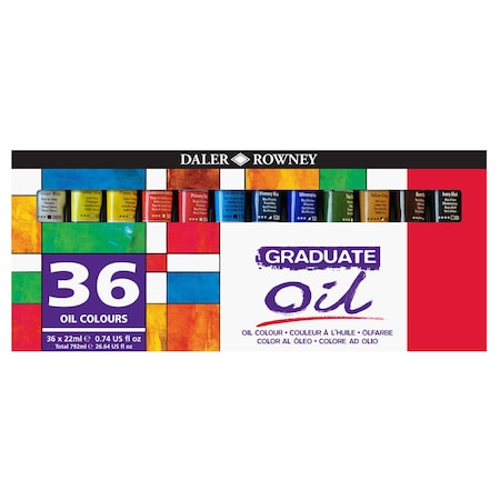 Daler-Rowney Graduate Oil Paint Set, Assorted Colors, 22ml, 36-Piece Set D117522036-3