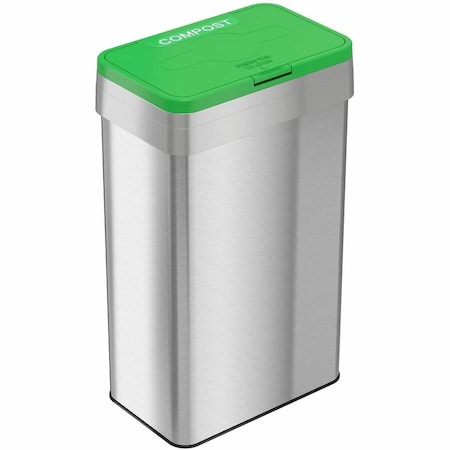 Hls Commercial Rectangular Indoor Metal Can, Silver, Stainless Steel HLS21UOTCOP