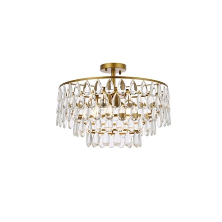 Lighting Business 20 in. Mila Flush Mount in Brass LI2954416