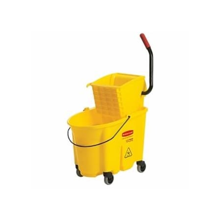 Rubbermaid Commercial WaveBrake, Bucket/Wringer Combination Pack, 35 qt, Yellow 640-FG758088YEL