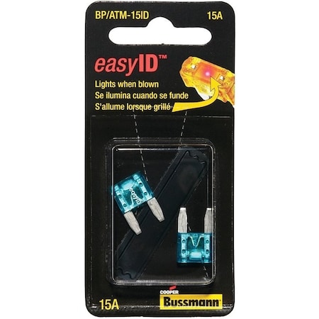 Eaton Bussmann Automotive Fuse, Blade Fuse, 32 VDC, 15 A, 1 kA Interrupt BP/ATM-15ID
