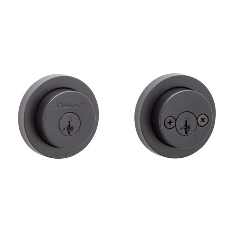 Kwikset Milan Round Rose Double Cylinder Deadbolt SmartKey with 6AL Latch and STRKP Strike Pack which 159RDT-514S.STRKP