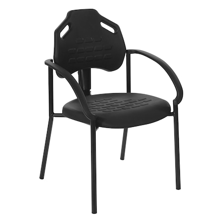 Office Star Products KH Office Chair, Black Seat, Black Back, 24 1/8 in W 22 1/8 in L Polyurethane Seat KH81393
