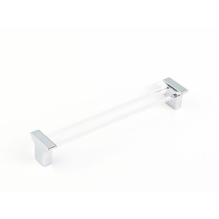 Schaub 6-5/16in Center to Center Positano Clear Cabinet Pull Polished Chrome Finish 317-26-CL