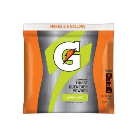 Gatorade G Series 02 Perform Thirst Quencher Instant Powder, 21 oz, Pouch, 2.5 gal Yield, Lemon-Lime, 32PK 308-03969