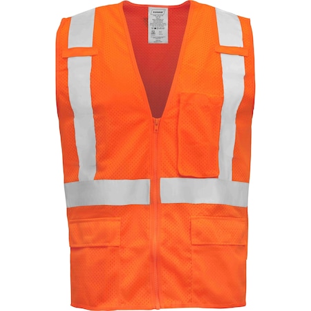Ironwear Hi-Vis Safety Vest S Class 2 , Zipper 5 Pockets 1284-Z-RD