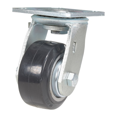 Vestil Rubber Swivel Caster 4 In. Diameter x 2 In. Width 551 Lb. Capacity Black/Gray CST-VE-4X2MRA-S