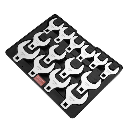 Vevor Crowfoot Wrench Set 1/2" Drive 14-Piece Crows Foot Wrench Set SAE 40CR, 14PK XMNJ0014