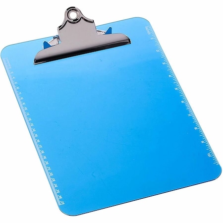 Business Source Spring Clip Plastic Clipboard, Blue, 12PK BSN01863BX