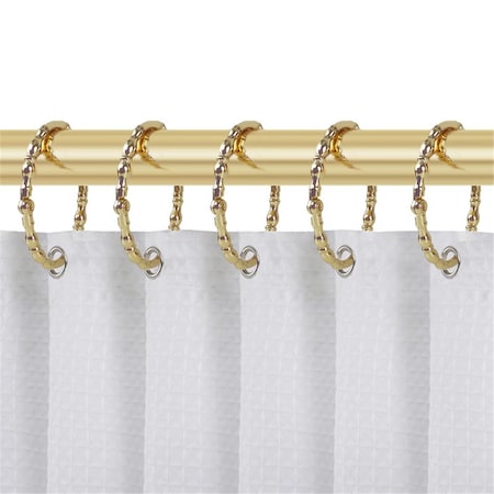 Utopia Alley 2.75 x 2.07 in. Oval Shape Rustproof Zinc Shower Curtain Hook Rings for Bathroom, Gold - Set of 12 HK24GD