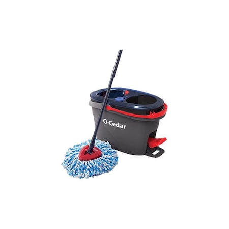 O-Cedar Mop with Bucket EasyWring Rinse Clean 12in W Spin Black/Red 168534