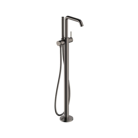 Hansgrohe Tecturis S Freestanding Tub Filler with 1.75 GPM Handshower in Brushed Black Chrome 73440341