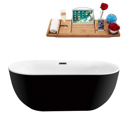 Streamline 59.1 in L, 28.3 in W, Glossy Black, Acrylic, Center N801BGM