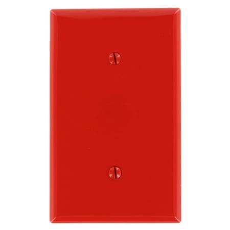 Leviton Blank Wallplate, Standard Size, Gang 1, Red 80719-R