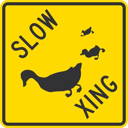 Lyle Slow Xing (Duck & Ducklings Symbol), 36x36, High Intensity Prismatic, Yellow G-16240-HI_36x36