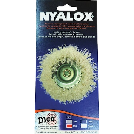 Dico Nyalox 2-1/2'' White Nylon Non-Abrasive Drill-Mounted Brush 7200083
