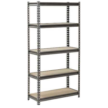Edsal Boltless Shelving, 60 in H, 30 in W, 12 in D, Silver, 5 Shelves UR301260PB5P-SV