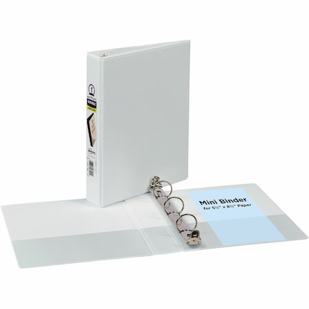 Avery Dennison Avery, MINI SIZE DURABLE VIEW BINDER WITH ROUND RINGS, 3 RINGS, 1in CAPACITY, 8.5 X 5.5, WHITE 17116