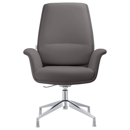Leisuremod Summit Office Chair in Faux Leather and Aluminum Frame with Adjustable Height and Swivel, Grey SGO21GRL
