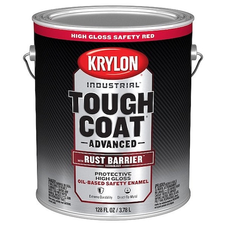 Krylon Exterior Protective Coating, Gloss, Oil/Alkyd Base, Safety Red, 1 gal K00631008