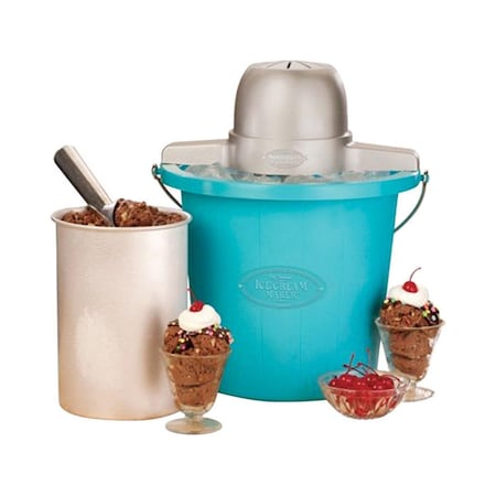 Nostalgia 8482614 4 qt. Blue Ice Cream Maker - 15 x 12 x 12 in. NO7173